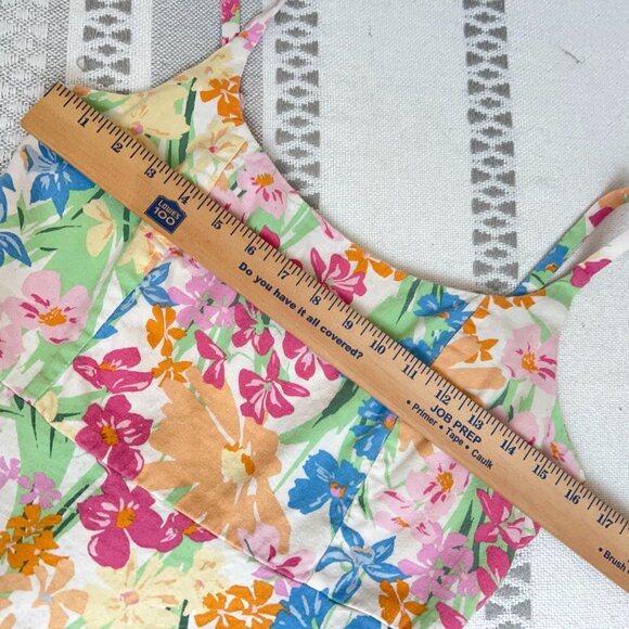 Old Navy Floral Fit & Flare Mini Sundress Women's Linen Blend Pastel Summer Med - Picture 13 of 14